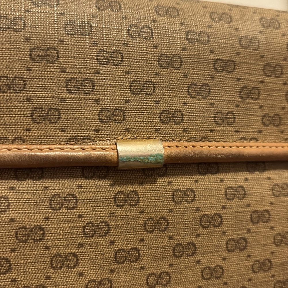 [Gucci] Vintage Interlocking GG Neutral Brown/Tan Long Knot Strap Handbag Purse - Picture 11 of 16